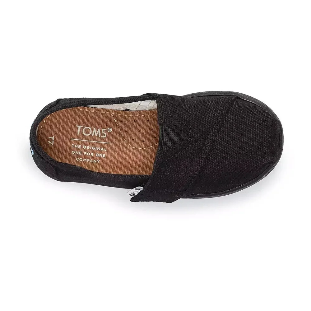 Toms Alpargata 10010529 Flats Toddler US 5 Black Canvas Casual Shoes JOBB1930
